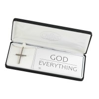 Necklace God Over Everything Pewter 24in