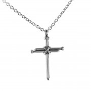 Necklace 3 Nail Cross With Center Wrap Necklace 3 Nail Cross With Center Wrap