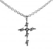 Necklace Antiqued Barbed-Wire Cross