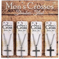 Prepak Necklaces Mens Cross-12 Pc