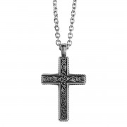Necklace Antique Swirl Cross 24Inch