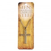 Necklace Wheat Cross Gold Plated Men 24L Necklace Wheat Cross Gold Plated Men 24L