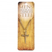 Necklace 3Nail Gold Plate Mens 24L Necklace 3Nail Gold Plate Mens 24L