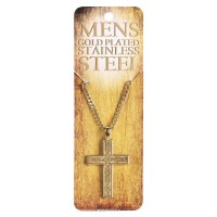 Necklace Swirl Box Cross Gold Plated 24L