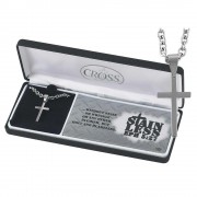 NECKLACE STAIN-LESS BOX CROSS 24" CHAIN NECKLACE STAIN-LESS BOX CROSS 24" CHAIN