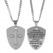 NK JOSH 1:9 SHIELD/CRS STLS STL 24"CH NK JOSH 1:9 SHIELD/CRS STLS STL 24"CH