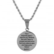NK JER 29:11 MEDAL STNLS STL 18"CH NK JER 29:11 MEDAL STNLS STL 18"CH