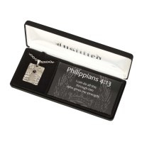 Necklace Dogtag Cross 24in Steel Chain Necklace Dogtag Cross 24in Steel Chain