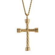 Necklace Rope Cross Gold-Plated 24L Necklace Rope Cross Gold-Plated 24L