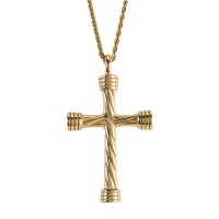 Necklace Rope Cross Gold-Plated 24L
