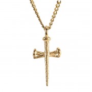 Necklace 3-Nail Cross Gold-Plated 24L Necklace 3-Nail Cross Gold-Plated 24L