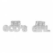 2pk -EAR-GOD'S GIRL STUDS SIL PLT - (Pack of 2)