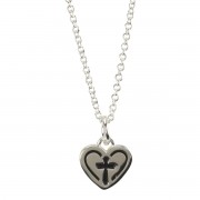 NK MINIS HEART/CRS SIL PLT 18" CH NK MINIS HEART/CRS SIL PLT 18" CH