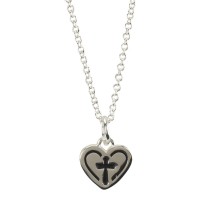 NK MINIS HEART/CRS SIL PLT 18" CH NK MINIS HEART/CRS SIL PLT 18" CH