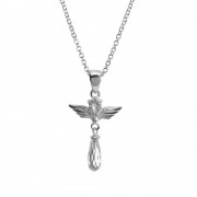 NK-MESSAGE/ANGEL CZ SIL PLT 3/4" 18"CH NK-MESSAGE/ANGEL CZ SIL PLT 3/4" 18"CH