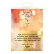 Necklace 16" Curve Cross/Stone Gods Girl Necklace 16" Curve Cross/Stone Gods Girl