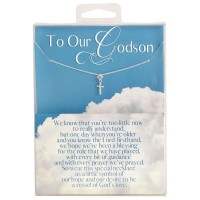 Necklace To Our Godson Box Cross PS