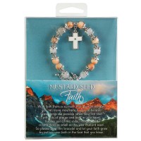 Bead Bracelet Mustard Seed Coral/White Bead Bracelet Mustard Seed Coral/White