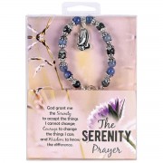 Bracelet Serenity Prayer Blue Beads Bracelet Serenity Prayer Blue Beads
