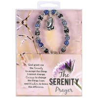 Bracelet Serenity Prayer Blue Beads