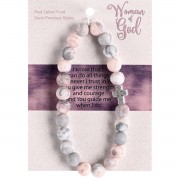 Bracelet Woman Of God Red Zebra W/Cross