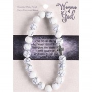 Bracelet Woman Of God Howlite With Cross
