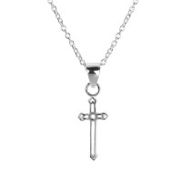 BUD CROSS SILVER PLATE 16" CHAIN BUD CROSS SILVER PLATE 16" CHAIN