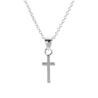 BOX CROSS SILVER PLATE 16" CHAIN BOX CROSS SILVER PLATE 16" CHAIN
