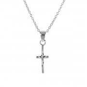 THIN BOX CROSS SILVER PLATE 16" CHAIN THIN BOX CROSS SILVER PLATE 16" CHAIN