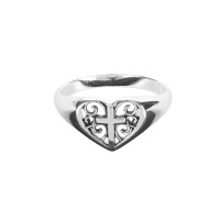 Ring Filigree Heart Cross Size 9