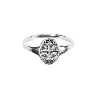 Ring Filigree Oval Cross Size 8 Silver Ring Filigree Oval Cross Size 8 Silver