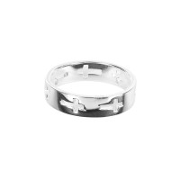 Ring Multi Cutout Cross Size 8 Silver Ring Multi Cutout Cross Size 8 Silver