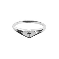 Ring Engraved Heart Size 7 Silver Ring Engraved Heart Size 7 Silver