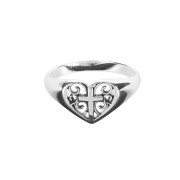 Ring Filigree Heart/Cross Silver Size 6 Ring Filigree Heart/Cross Silver Size 6
