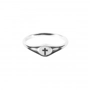 Ring Engraved Cross Silver Plated Size 4 Ring Engraved Cross Silver Plated Size 4