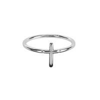 Ring Small Cross Silver Plated Size 4 Ring Small Cross Silver Plated Size 4