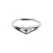 Ring Cross Engraved Heart Size 6 Ring Cross Engraved Heart Size 6