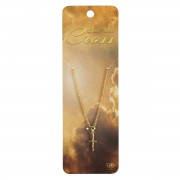 Necklace Etched Box Cross Gold Plated Necklace Etched Box Cross Gold Plated