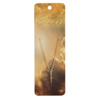 Necklace Etched Box Cross Gold Plated