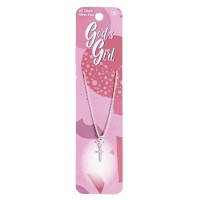 Necklace Gods Girl Rhinestone Cross 16L