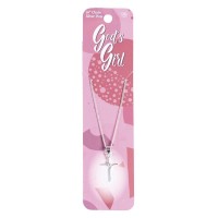 Necklace Gods Girl Curve Cross Stone 16L