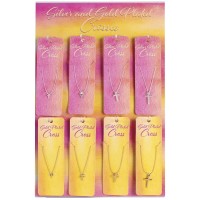 Prepak Silver/Gold-Plated Crosses -16 Pc