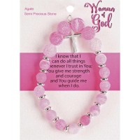 Bracelet Woman Of God Fuchsia W/Cross