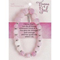 Bracelet Woman Of God Pink W/Cross