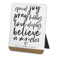 2pk -Tabletop Plaque Spread Joy Pray Boldly - (Pack of 2)