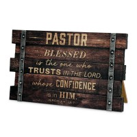 2pk -Tabletop Farmhouse Plaque Pastor 4" - (Pack of 2)