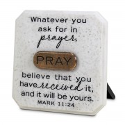 2pk -Tabletop Copper Stone Plaque Pray 3.75"H - (Pack of 2) 2pk -Tabletop Copper Stone Plaque Pray 3.75"H - (Pack of 2)
