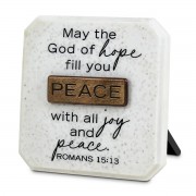 2pk -Tabletop Copper Stone Plaque Peace 3.75" - (Pack of 2) 2pk -Tabletop Copper Stone Plaque Peace 3.75" - (Pack of 2)