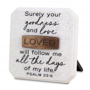 2pk -Tabletop Copper Stone Plaque Loved3.75"H - (Pack of 2) 2pk -Tabletop Copper Stone Plaque Loved3.75"H - (Pack of 2)