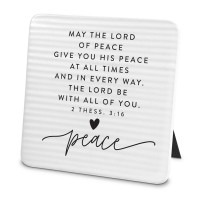 2pk -Tabletop Plaque The Lord Of Peace 4X4 - (Pack of 2)